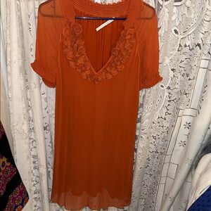 Susana Monaco Terracotta‎ Short Sleeve Dress
